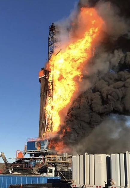 Pryor Trust Gas Well fire